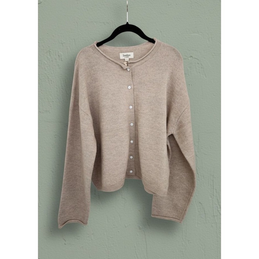 Sundaze by Together Oatmeal Wool Blend Button Front Cardigan Sweater Medium